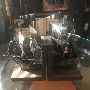 Office decor,  Vessel ship bookends.